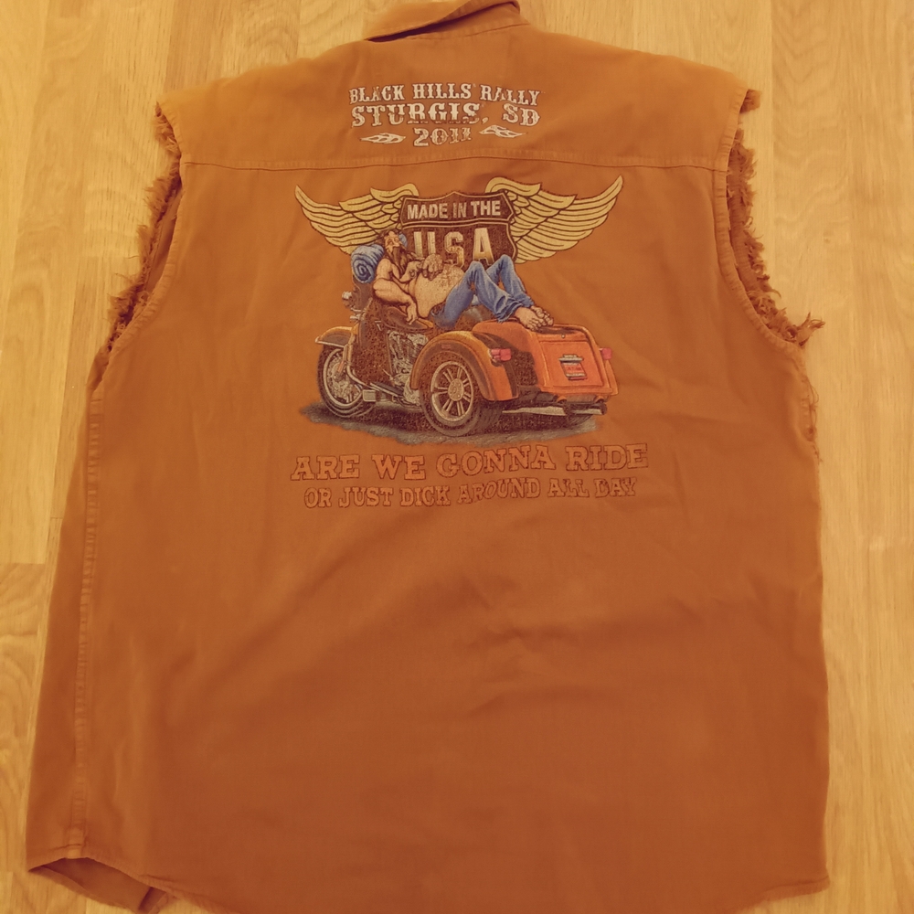 Biker Design/Sturgis 2011 Biker/Vest/Men's 2XL/Motorcycle Graphic Vintage